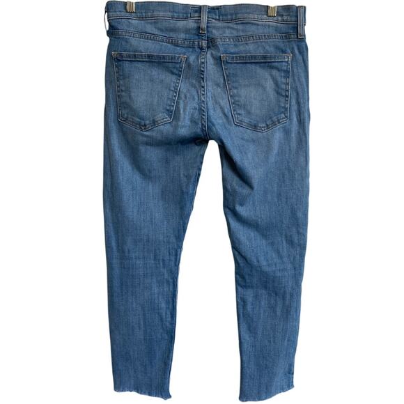 Current/Elliott Women's Ankle Skinny Richland Blue Frayed Crop Jeans 27X24 - EUC - Picture 2 of 12